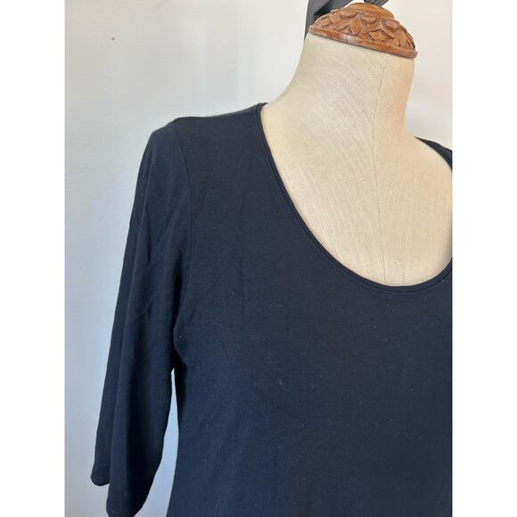 Eileen Fisher black womens t shirt dress size M - Picture 2 of 7